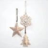 Star, Tree Or Snowflake Gold Wash Christmas Ornament, 3 Style Options