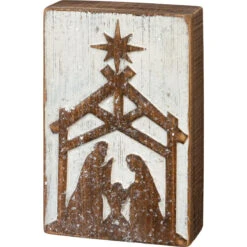 "Nativity" Embossed Box Sign