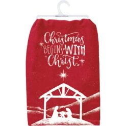 "Christmas Begins With Christ" Kitchen Dish Towel