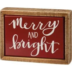 "Merry And Bright" Box Sign