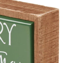 "Merry Christmas" Green Mini Box Sign -Winter Gifts Market 115394 50