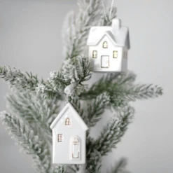 Miniature House Christmas Ornament, 2 Style Options