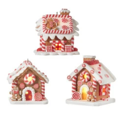 Lighted Gingerbread House Ornament, 3 Style Options