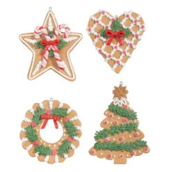Christmas Holiday Gingerbread Ornament, 4 Style Options