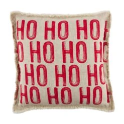 "Ho Ho Ho" Christmas Holiday Pillow By Mud Pie