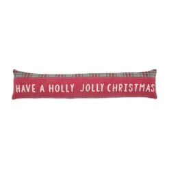 "Have A Holly Jolly Christmas" Tartan Plaid Christmas Pillow By Mud Pie