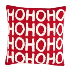 "Ho Ho Ho" Tufted Christmas Pillow By Mud Pie