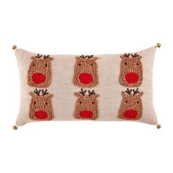 Farm Reindeer Christmas Pillow By Mud Pie
