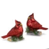 Cardinal Figurine Sitting On Birch Branch, 2 Style Options