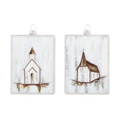Glass Church Ornament, 2 Style Options