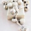 72"L Mercury Glass Ball Ornament Garland, Matte White
