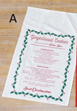 Christmas Recipe Kitchen Dish Towel, 3 Style Options -Winter Gifts Market 7FA12882a