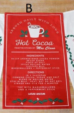 Christmas Recipe Kitchen Dish Towel, 3 Style Options -Winter Gifts Market 7FA12882ab