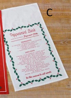 Christmas Recipe Kitchen Dish Towel, 3 Style Options -Winter Gifts Market 7FA12882abc