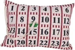 Advent Christmas Countdown Cotton Striped Pillow