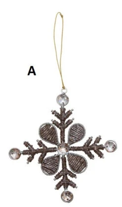 Jeweled Snowflake Ornament, Champagne Finish, 2 Style Options -Winter Gifts Market A 28aaf1b7 4144 4e80 9639 dedba75eb8b3