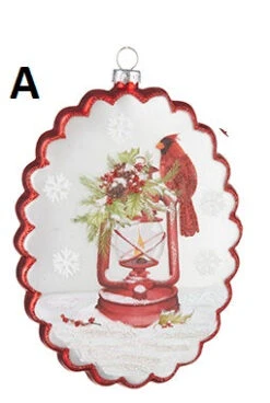 Cardinal Scalloped Disc Shaped Christmas Ornament, 2 Style Options -Winter Gifts Market A 6b3f48c1 d65c 493c 842b 9e6d1d0127dd