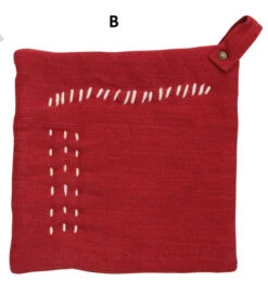 Cotton Slub Pot Holder With Embroidery, 2 Color Options -Winter Gifts Market B be2e8d9a 404d 4fcb 94be 35700529cce4