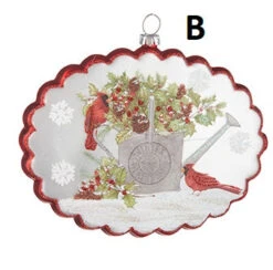 Cardinal Scalloped Disc Shaped Christmas Ornament, 2 Style Options -Winter Gifts Market B eb445017 0693 4a73 9330 e5805a16ebfe