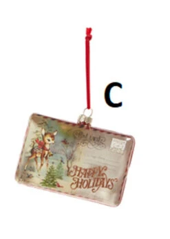 Vintage Look Glass Post Card Ornament, 3 Style Options -Winter Gifts Market C d56f7a4a 8112 404c 8c15 46c60dead3ca