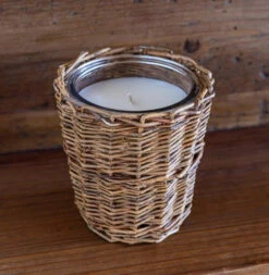 French Willow Wrapped Glass Candle, Cowboy Scent By Porch View Home