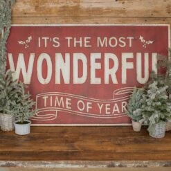 "It's The Most Wonderful Time Of The Year" Metal Sign, 48" (Pick Up Only) -Winter Gifts Market E193124 1