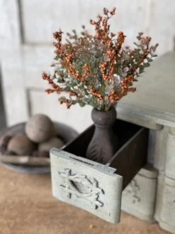 Crispin Berry Bush, Pumpkin, 11"