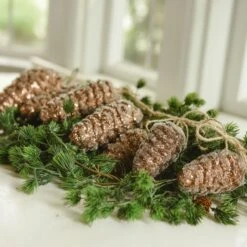 Glittered Hanging Pinecones