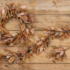 5' Fall Leaves & Berries Garland -Winter Gifts Market G201597 G201598 G201599 01584
