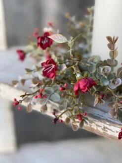 Chalice Blooms Candle Ring, Dark Red, 12" -Winter Gifts Market IMG 3767