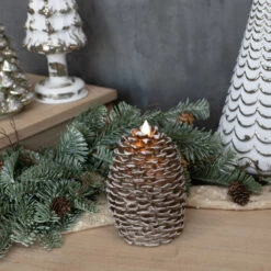 Pinecone Moving Flame Candle, 2 Size Options -Winter Gifts Market NY213022 3 29837