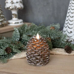 Pinecone Moving Flame Candle, 2 Size Options -Winter Gifts Market NY213023 3 48118