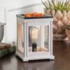 White Weathered Wood Vintage Style Bulb Illumination Fragrance Wax Melt Warmer By Candle Warmers Etc