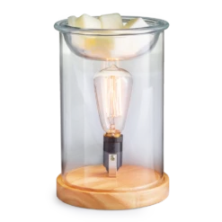 Wood & Glass Vintage Style Bulb Illumination Fragrance Wax Melt Warmer By Candle Warmers Etc -Winter Gifts Market PRODUCTIMAGE4209MAR