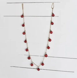 59" Mercury Glass Ornament Garland, Red