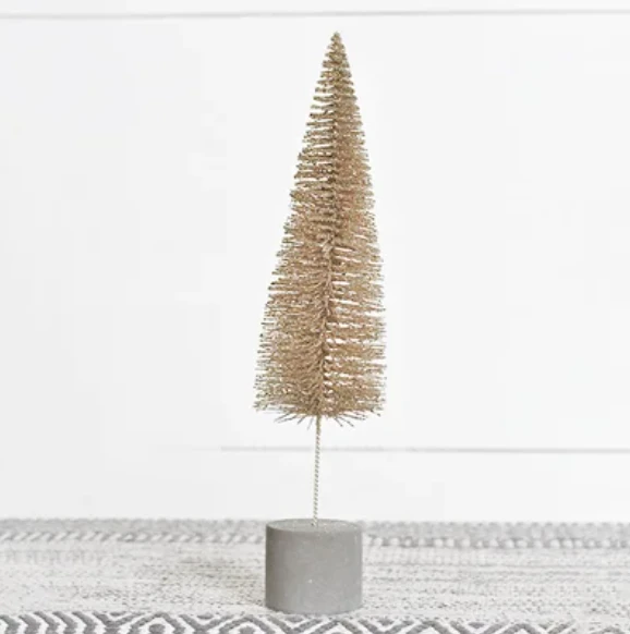 Bottle Brush Tree, Champagne, 14.2" 1 Bottle Brush Tree, Champagne, 14.2"
