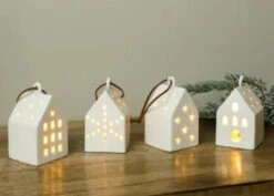 Ceramic LED House Ornament, 4 Style Options