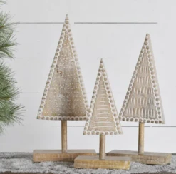 Boho Bead Pattern Wood Christmas Tree, 3 Size/Style Options