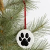 Ceramic Dog Paw Christmas Ornament