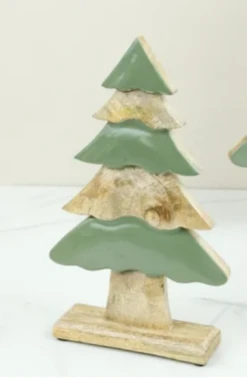 Wood & Green Enamel Tree, 2 Size Options