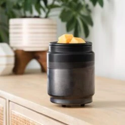 Black Dipped Flip Dish Fragrance Wax Melt Warmer By Candle Warmers Etc