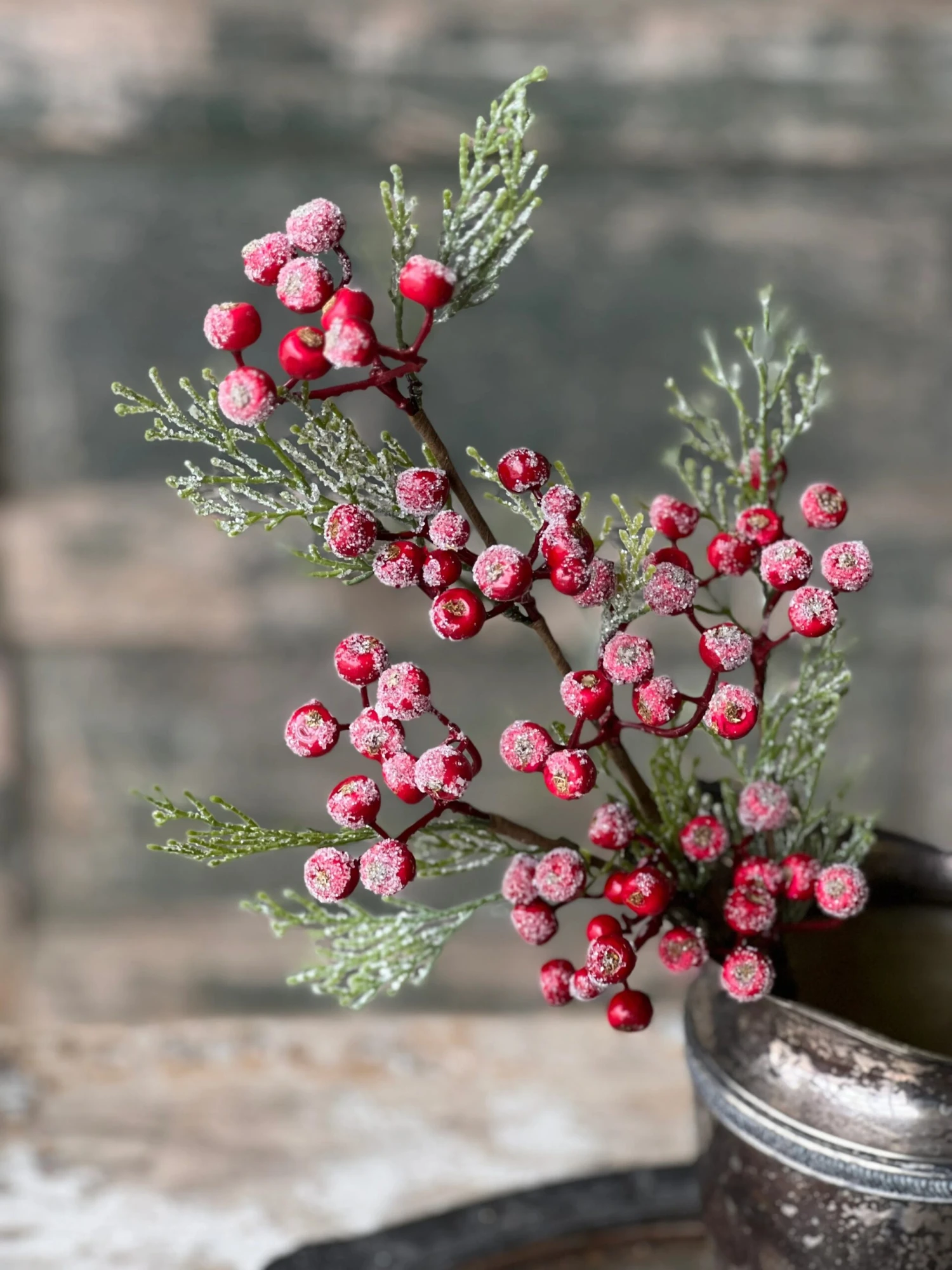 Icy Berry & Cedar Pick, Red, 18” 2 Icy Berry & Cedar Pick, Red, 18” - Image 2