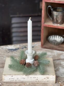 Permafrost Spruce Candle Ring, 8" -Winter Gifts Market XBR80053