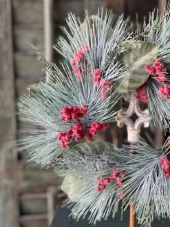 Icy Cinnabar Pine Candle Ring, 13" -Winter Gifts Market XBR80132