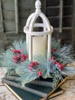 Icy Cinnabar Pine Candle Ring, 13" -Winter Gifts Market XBR80133