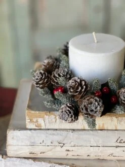 Icy Berries & Mini Pinecone Candle Ring, 3" -Winter Gifts Market XG5032 0e3ce70e 4b0d 4275 94a7 b5110f0d4a5d
