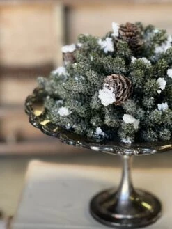 Snowy Mini Pinecone Half Sphere, 7” -Winter Gifts Market XG816703