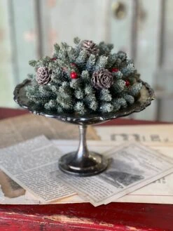 Icy Mini Pinecone With Berry Half Sphere, 7” -Winter Gifts Market XG816712