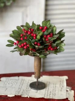 Holly Berry Half Sphere, 10" -Winter Gifts Market XND20113