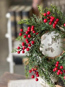 Red Cedar With Berries Candle Ring 10.5” -Winter Gifts Market XP781322 1024x1024 b0e3281c 50c1 4bc9 8294 f1a51d544462